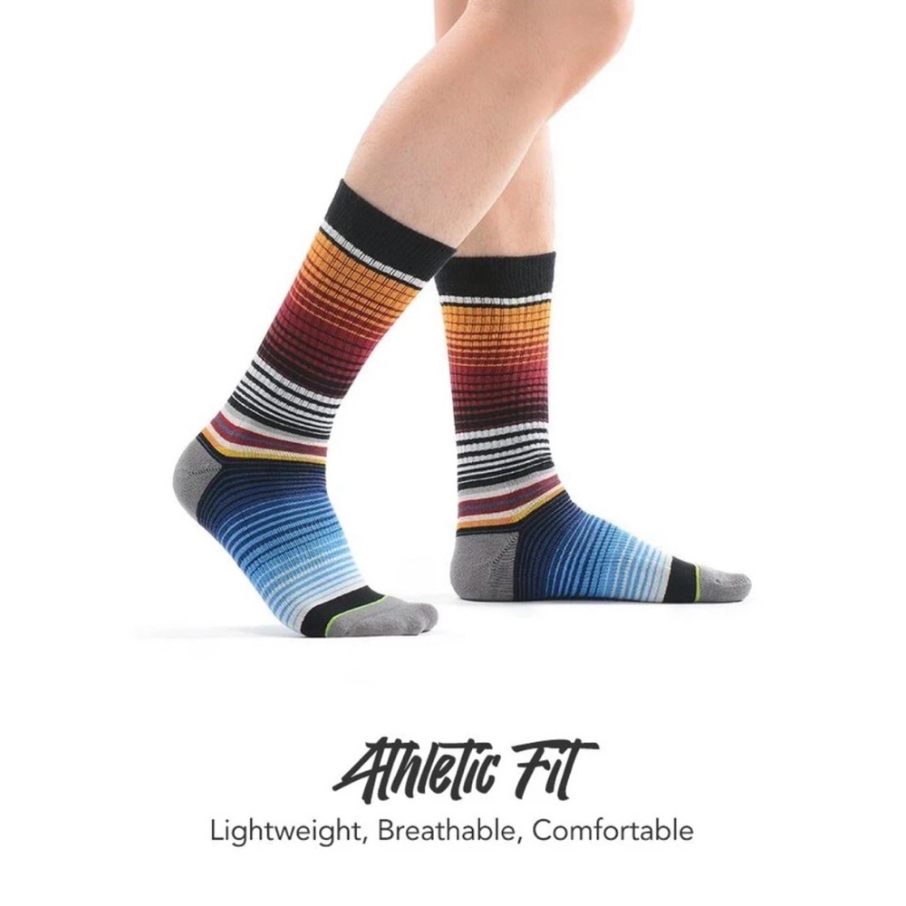 Southwestern Striped Athletic Fit Comfort Crew Socks - SIZE L (7-12) - Picture 3 of 5